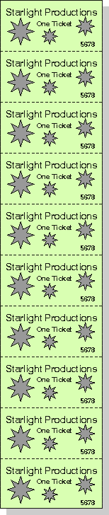 strip tickets 10110 two inch by one inch ten per strip
