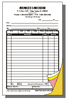 invoice 82830 five and one half inch wide by eight and one half inch high