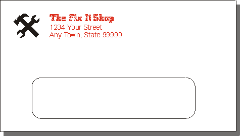 small window envelope three and five eighths inch high by six and one half inch wide