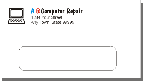 small window envelope three and five eighths inch high by six and one half inch wide