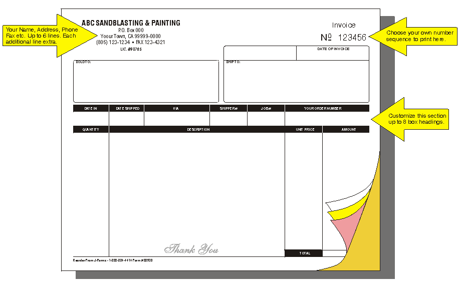 invoice 82930 eight and one half inch wide by seven inch high