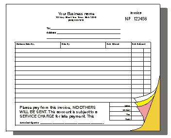 invoice 82940 eight and one half inch wide by seven inch high