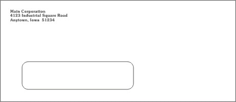 10 window envelope four and one eighth inch high by nine and one half inch wide
