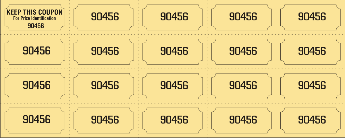 stock chinese auction tickets 20154 one inch by two inch nineteen per sheet