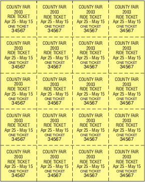 ticket sheets