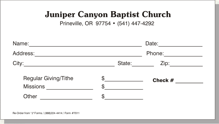 standard tithe envelope sample